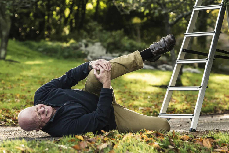 
In the midst of gutter cleaning, a person slips and falls from a ladder in portstephens.